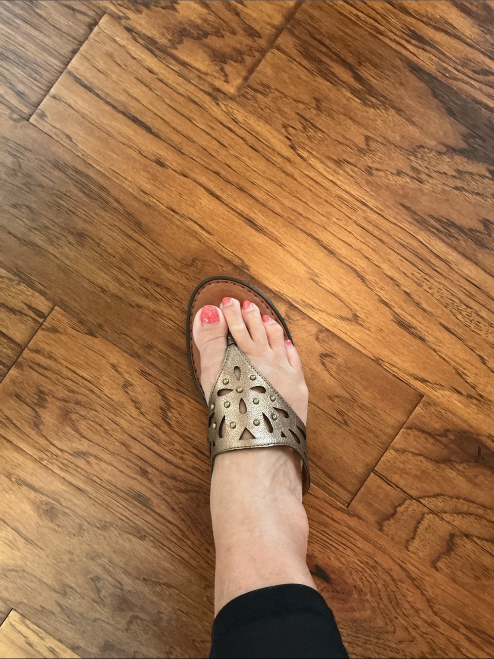 Born (Akala) - Metallic Bronze Cutout Leather Studded Slide Sandals - Picture 9 of 10